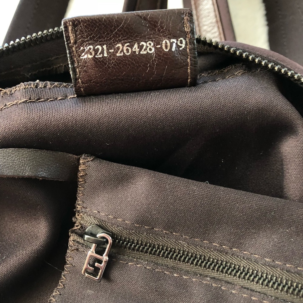 FENDI Brown Nylon Backpack w/ Leather Trim - Picture 7 of 8